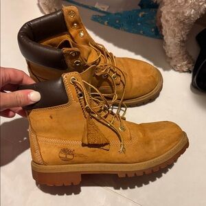 Timberland Women's Brown Leather Combat Boots